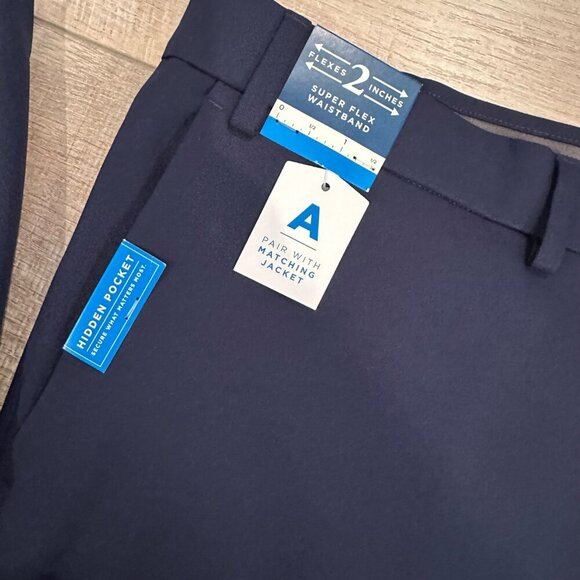 HAGGAR CLASSIC FIT BLUE SUIT PANTS 44 X 32 NEW FLEX WAIST - Picture 5 of 11